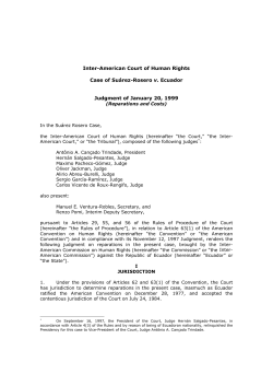Inter-American Court of Human Rights Case of Su&aacute;rez