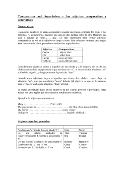 Comparatives and Superlatives &ndash; Los adjetivos comparativos y