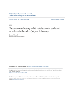 Factors contributing to life satisfaction in early and middle adulthood