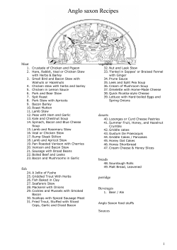 Anglo saxon Recipes