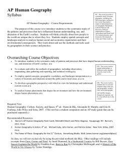 AP Human Geography - Lake County Schools