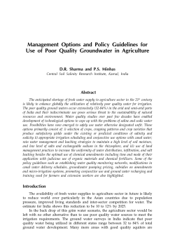 Management Options and Policy Guidelines for Use of Poor Quality
