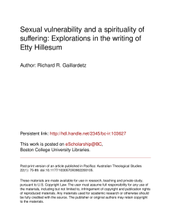 Sexual vulnerability and a spirituality of suffering: Explorations in the