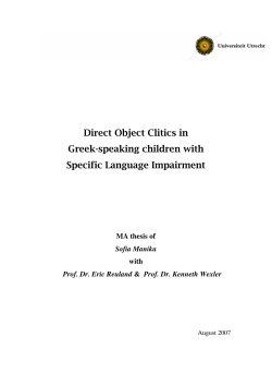 Direct Object Clitics in Greek-speaking children with Specific