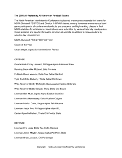 The 2008 All-Fraternity All-American Football Teams The North