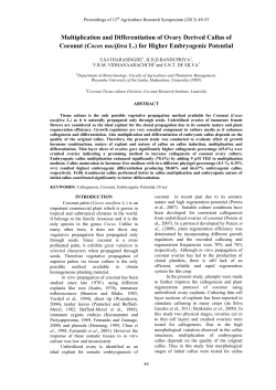 Multiplication and Differentiation of Ovary Derived Callus of Coconut