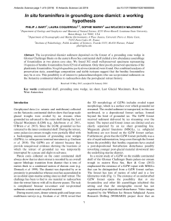 In situ foraminifera in grounding zone diamict: a working hypothesis