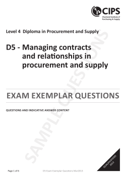 D5 - Managing contracts and relationships in