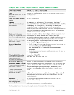 Unit Plan example: Ware Literacy Project
