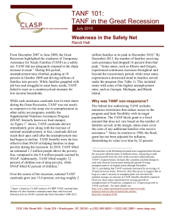 TANF 101: TANF in the Great Recession