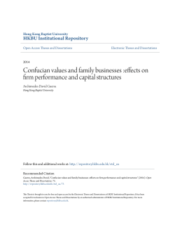 Confucian values and family businesses :effects on firm
