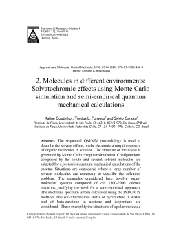 2. Molecules in different environments: Solvatochromic effects