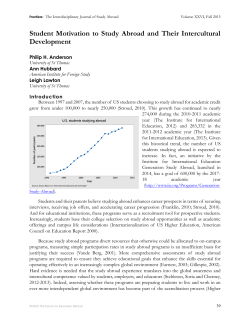 Student Motivation to Study Abroad and Their Intercultural