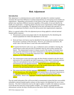 Risk Adjustment - Joint Commission