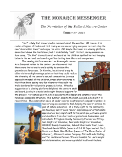 THE MONARCH MESSENgER - Ballard Nature Center