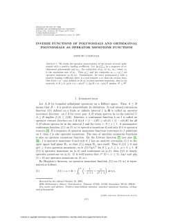 INVERSE FUNCTIONS OF POLYNOMIALS AND ORTHOGONAL