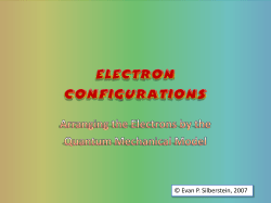 Electron Configurations - Evan`s Chemistry Corner