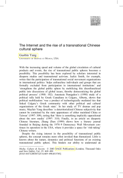 The Internet and the rise of a transnational Chinese cultural sphere