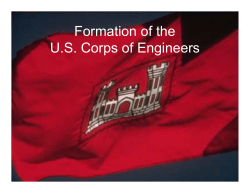 Formation of the Corps of Engineers