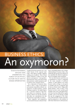 Business ethics: An oxymoron?