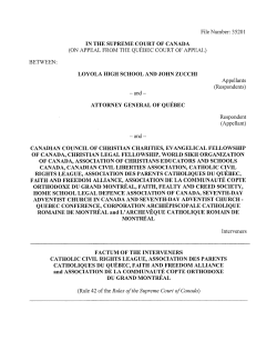 Intervener - Catholic Civil Rights League