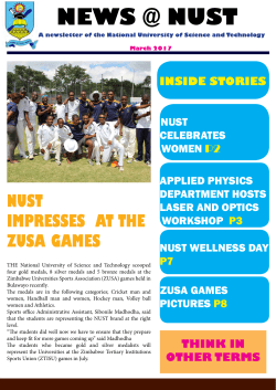 nust march newsletter 2017 - National University of Science and
