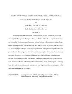 MAKING &ldquo;GOOD&rdquo; CITIZENS: EDUCATION, CITIZENSHIP, AND THE