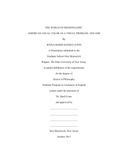 THE WORLD OF REGIONALISM: AMERICAN LOCAL COLOR AS A