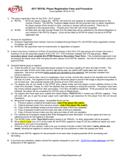 RDYSL: Player Registration Procedure