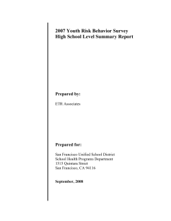 2007 Youth Risk Behavior Survey High School Level