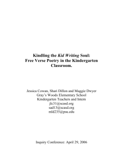 Free Verse Poetry in the Kindergarten Classroom.