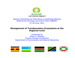 2011 East Africa NBSAPCBW (Presentation by the East