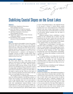 Stabilizing Coastal Slopes on the Great Lakes