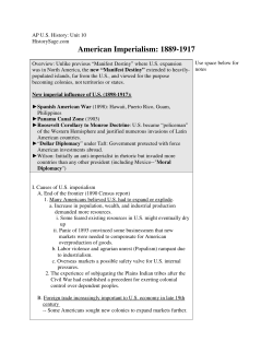 American Imperialism: 1889-1917