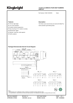 14.22mm (0.56INCH) FOUR DIGIT NUMERIC DISPLAY Features