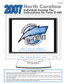 Instructions - North Carolina Department of Revenue
