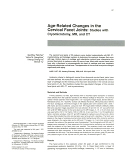 Age-Related Changes in the Cervical Facet Joints