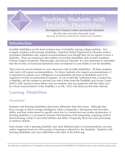 (non-apparent) Disabilities