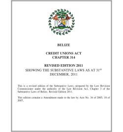 Credit Unions Act - Central Bank of Belize