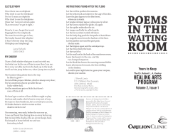 Poems in the Waiting Room Volume 2, Issue 1