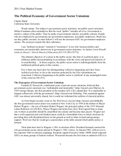 The Political Economy of Government Sector Unionism