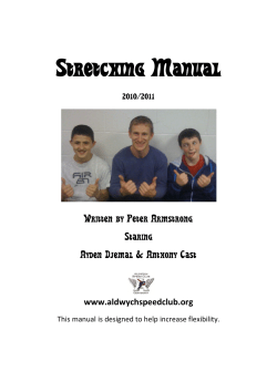 Stretching Manual - Aldwych Speed Skating Club
