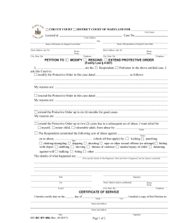 Petition To Modify/Rescind Protective Order