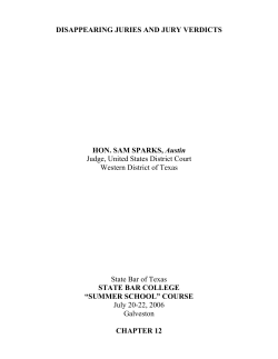 DISAPPEARING JURIES AND JURY VERDICTS