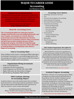 MAJOR TO CAREER GUIDE Accounting