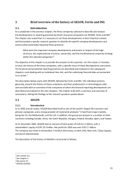 Chapter 3 Brief overview of the history of AEGON, Fortis and ING