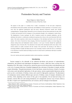 Postmodern Society and Tourism
