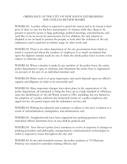 ordinance of the city of new haven establishing the civilian review