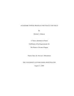 anaerobic power profiles for track and field