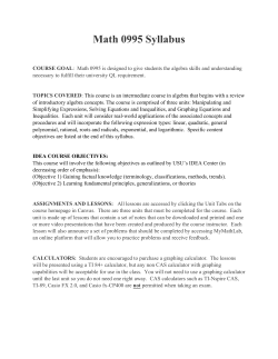 Math 0995 Syllabus